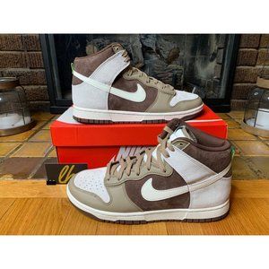 Mens 10 Nike Dunk High “Light Chocolate” Athletic Sneakers DH5348-100